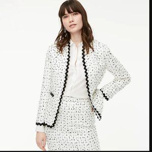 JCrew Ivory Spotted Tweed Suit Blazer No. 2 pencil